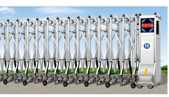Cổng xếp nhôm tự động LB003