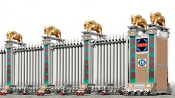 Cổng xếp nhôm hợp kim LB005A