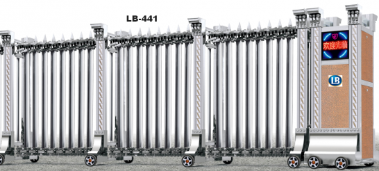 Cổng xếp inox tự động LB441 Cổng xếp inox tự động LB441